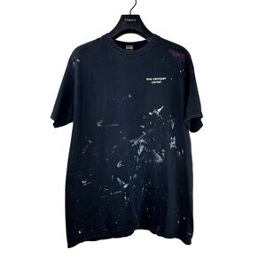 THE CAMPER CARTEL GILDAN Men’s Graphic Black T-shirt with DIY Paint Splatter L